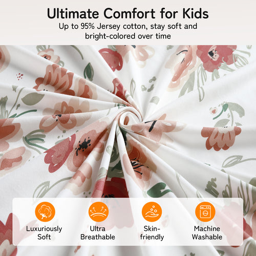 Bedding Sheet for Baby and Infant | Flower Themed Design , 4 Sizes Available