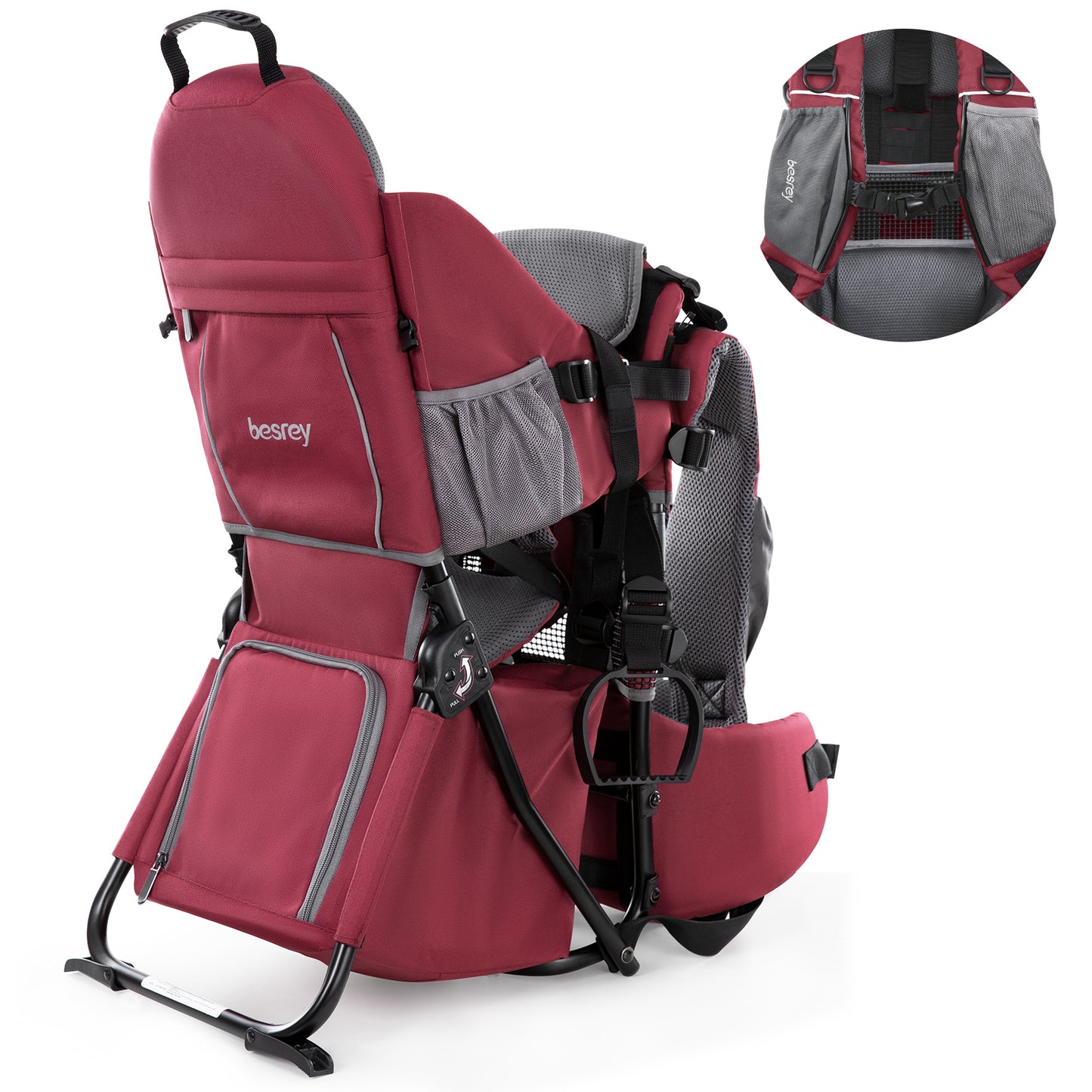 Besrey Baby Backpack Carrier With Trekking Poles