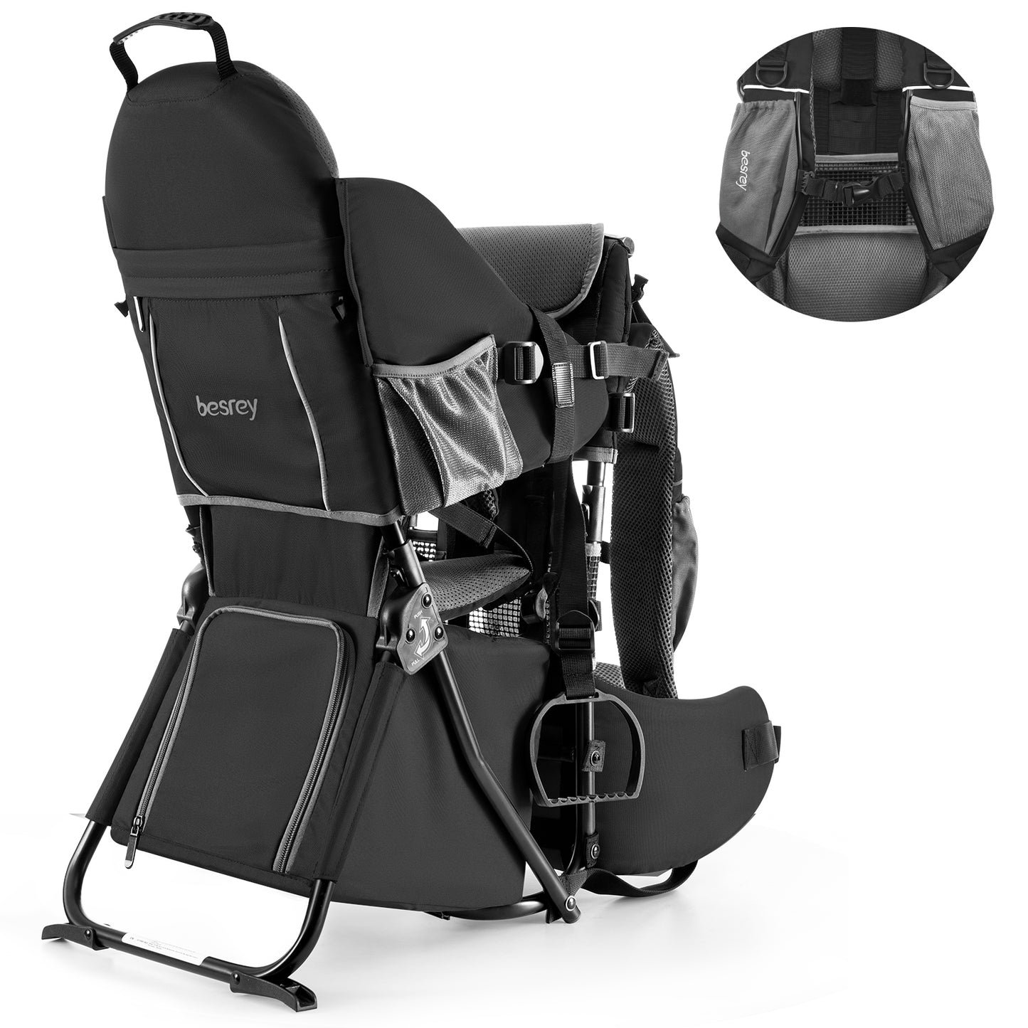 Besrey Baby Backpack Carrier With Trekking Poles