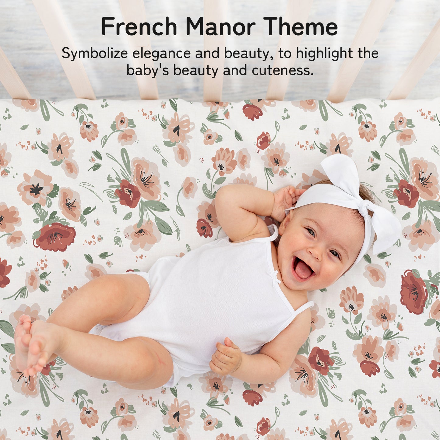 Bedding Sheet for Baby and Infant | Flower Themed Design , 4 Sizes Available