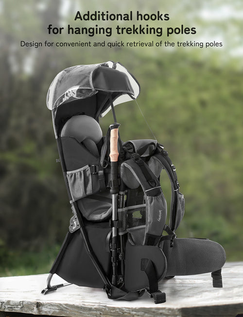 Besrey Baby Backpack Carrier With Trekking Poles