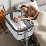 BDC07 Besrey Baby Bassinet, All Mesh, 7-Height Adjustable, with Pockets and  Comfy Mattress