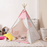 Besrey Foldable Childrens Teepee Tent, Toddler Tent with LED
