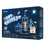 Besrey 2 in 1 Glow in The Dark Fort Building Kit with Toss Game-144 Pieces