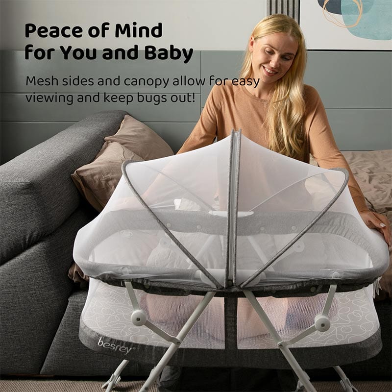 Besrey 3-in-1 Portable Baby Bassinet Cradle - Main Image