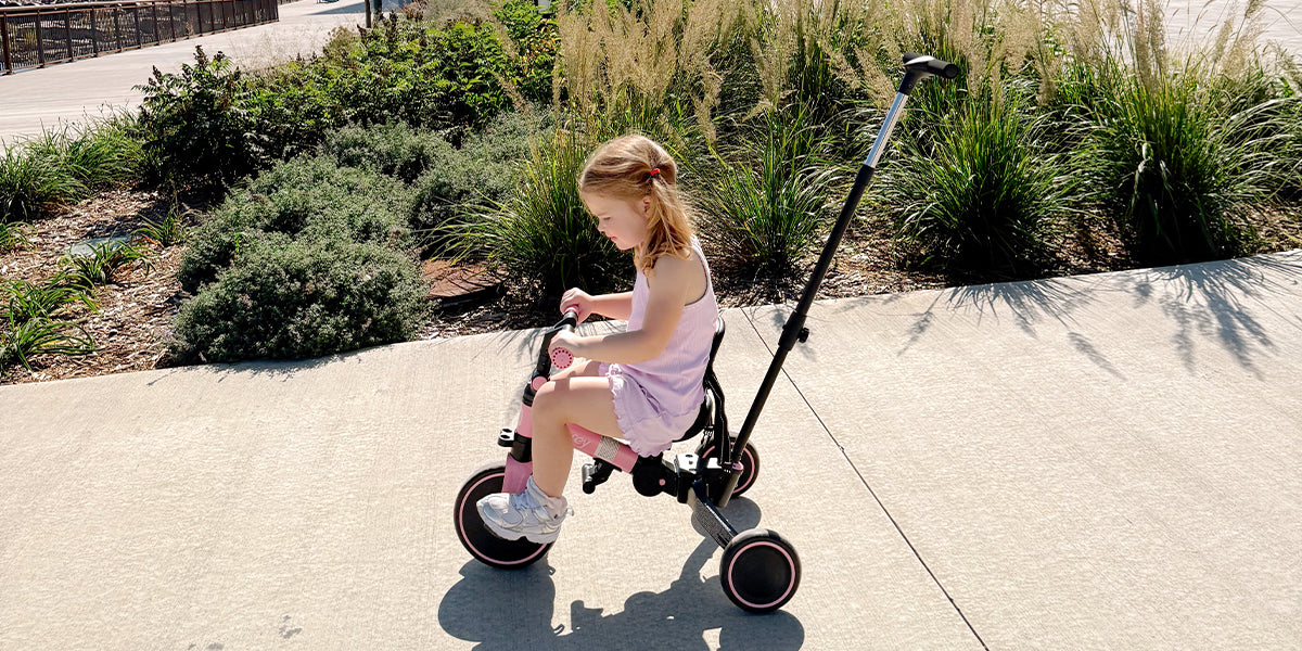 Which foldable stroller-trike works best for elevator-only apartments?