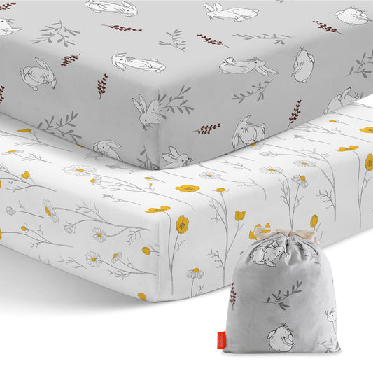 Bedding Sheet for Baby and Infant | Bunny Themed Design , 4 Sizes Available