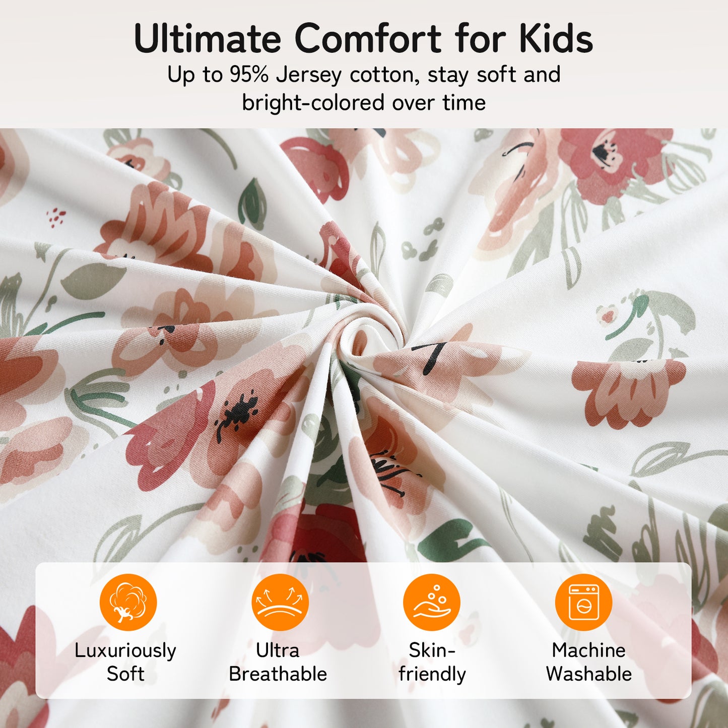 Bedding Sheet for Baby and Infant | Flower Themed Design , 4 Sizes Available