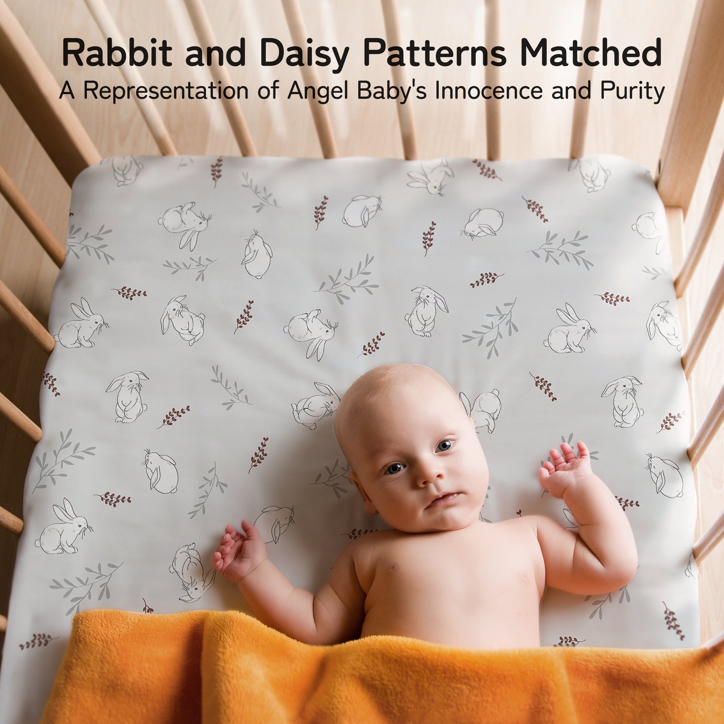 Bedding Sheet for Baby and Infant | Bunny Themed Design , 4 Sizes Available