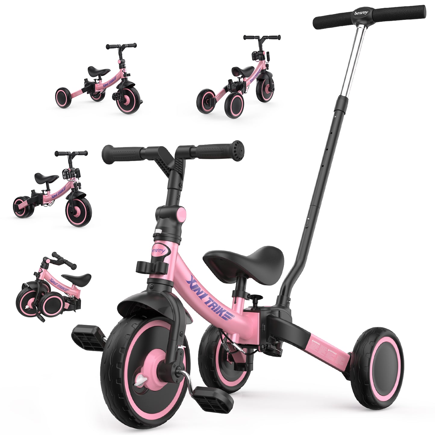 Vélo trike pour tout-petits 7 en 1 Besrey pour bébés et enfants