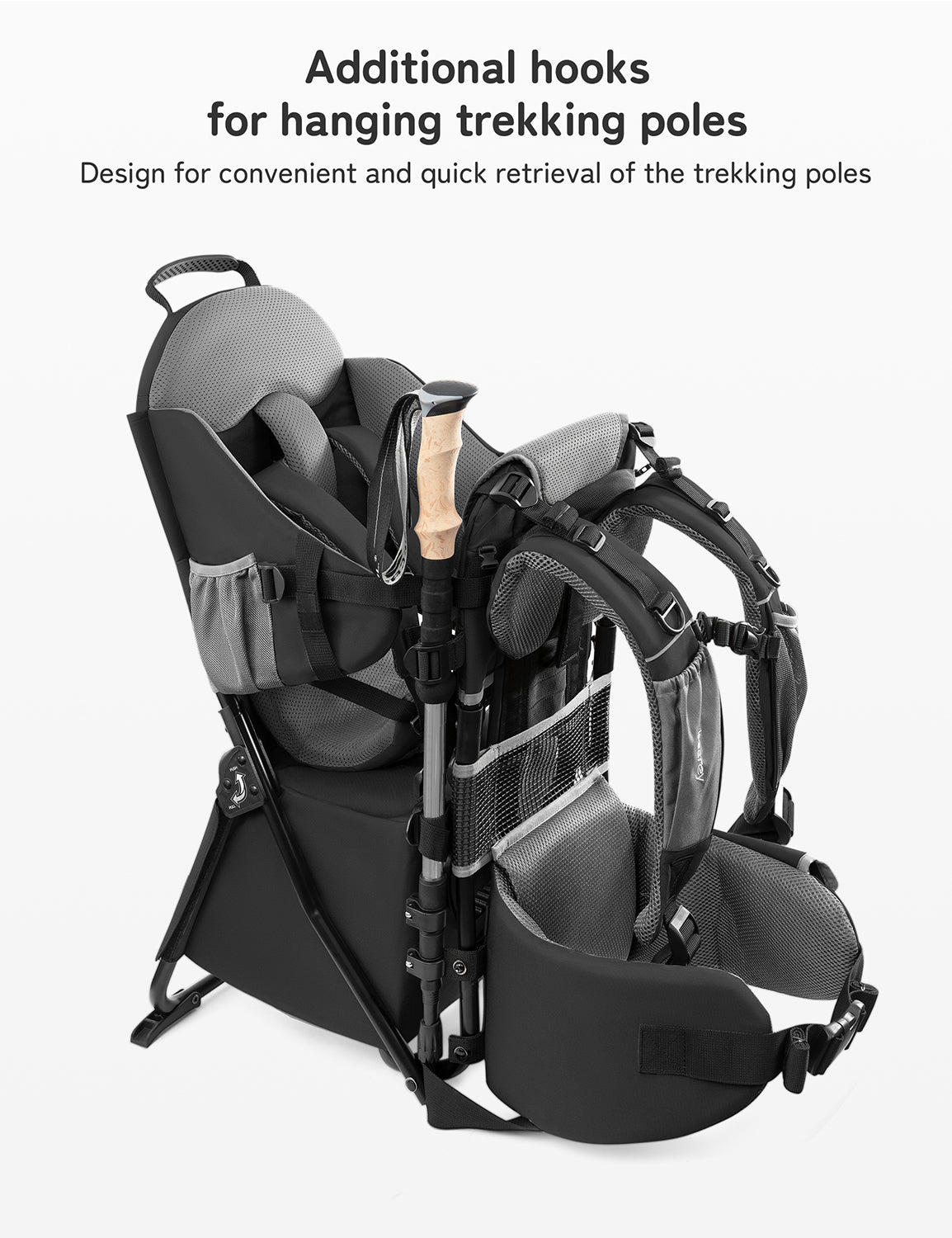 Besrey Baby Backpack Carrier With Trekking Poles