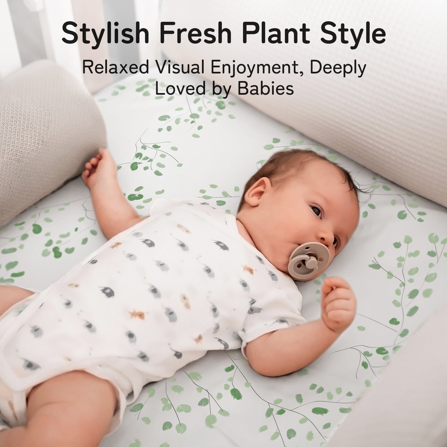 Bedding Sheet for Baby and Infant | Green Plant Themed Design , 4 Sizes Available