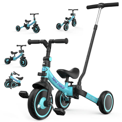 Triciclo infantil de dois assentos, bicicleta com pedal