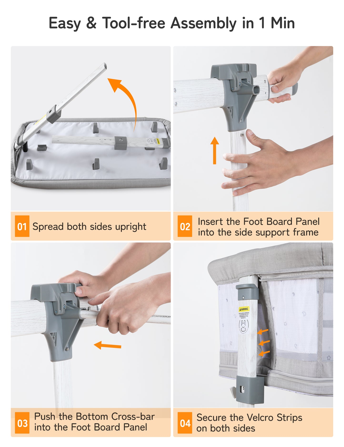 Besrey 5 in 1 Baby Bassinet Bedside Sleeper, Playpen with Bassinet & Baby Cradle, 0-18 Months