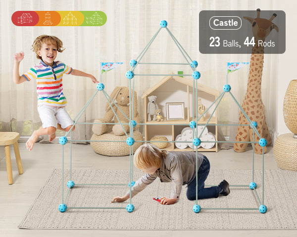 Besrey 2 in 1 Glow in The Dark Fort Building Kit with Toss Game