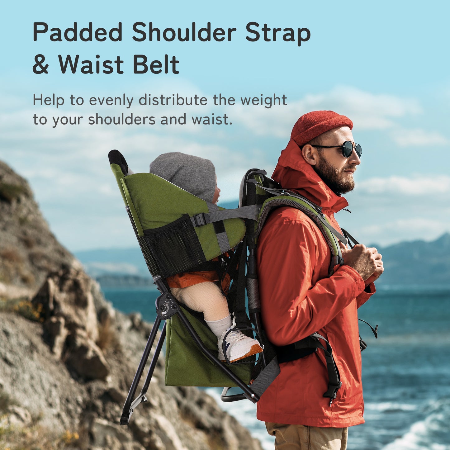 Besrey Baby Backpack Carrier with Safety 3-Height Seat