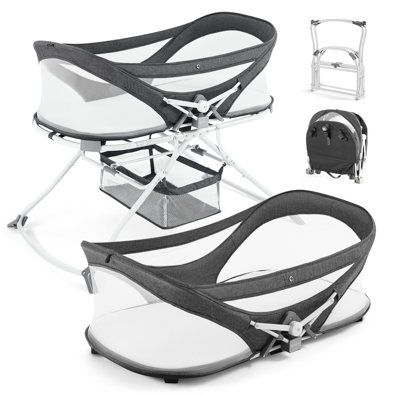 BDC05 Besrey 4 in 1 Portable Foldable  Baby Bedside Bassinet Sleeper for Newborn