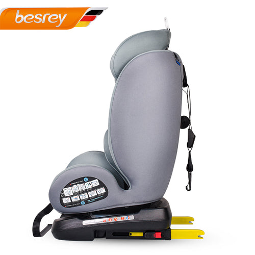 besrey child safety seat, for 0-4-12 years old, can be installed with isofix hard interface