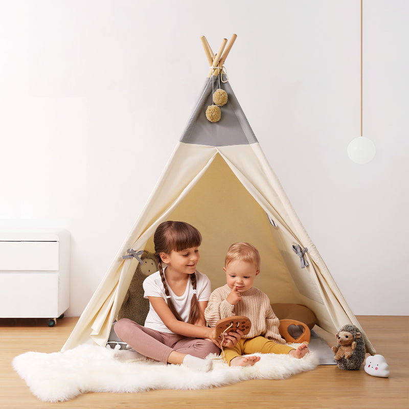 Besrey Foldable Childrens Teepee Tent, Toddler Tent with LED