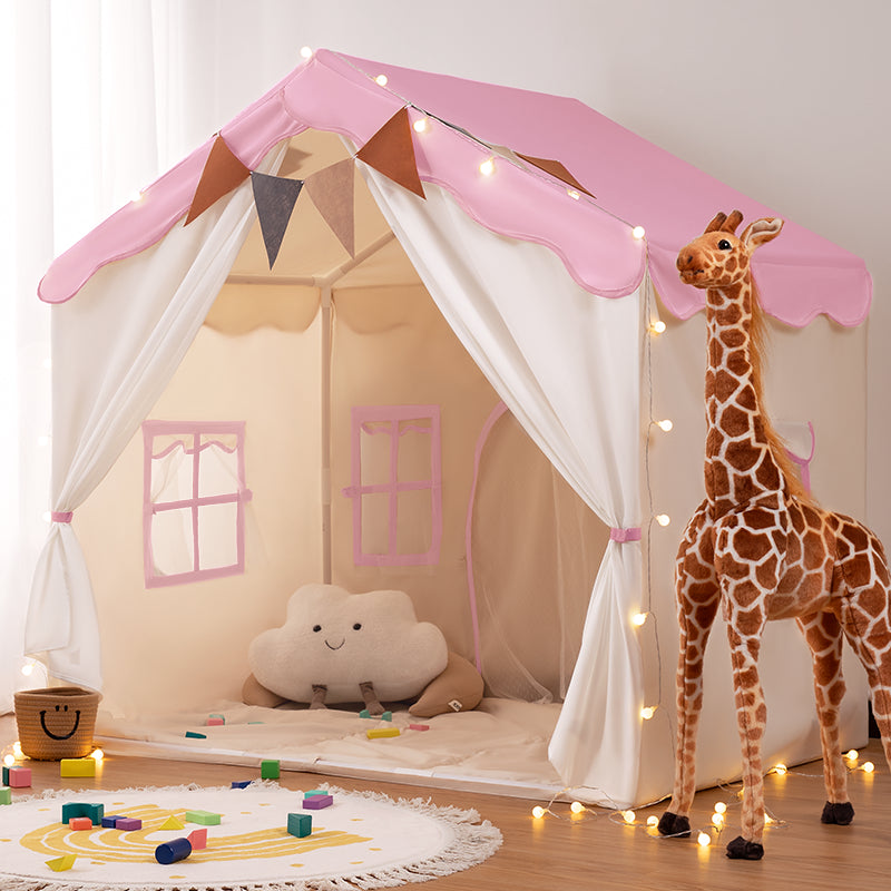 Besrey Kids Tent, Kids Playhouse 2 in 1 with Padded Mat and String Lights