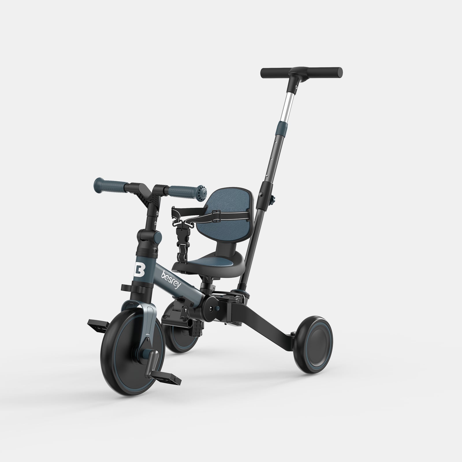 besrey Toddler Tricycle  with Push Handle, Backrest and Safety Belt