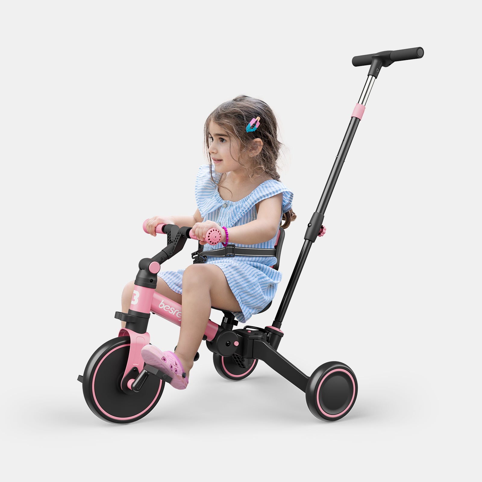 besrey Toddler Tricycle  with Push Handle, Backrest and Safety Belt