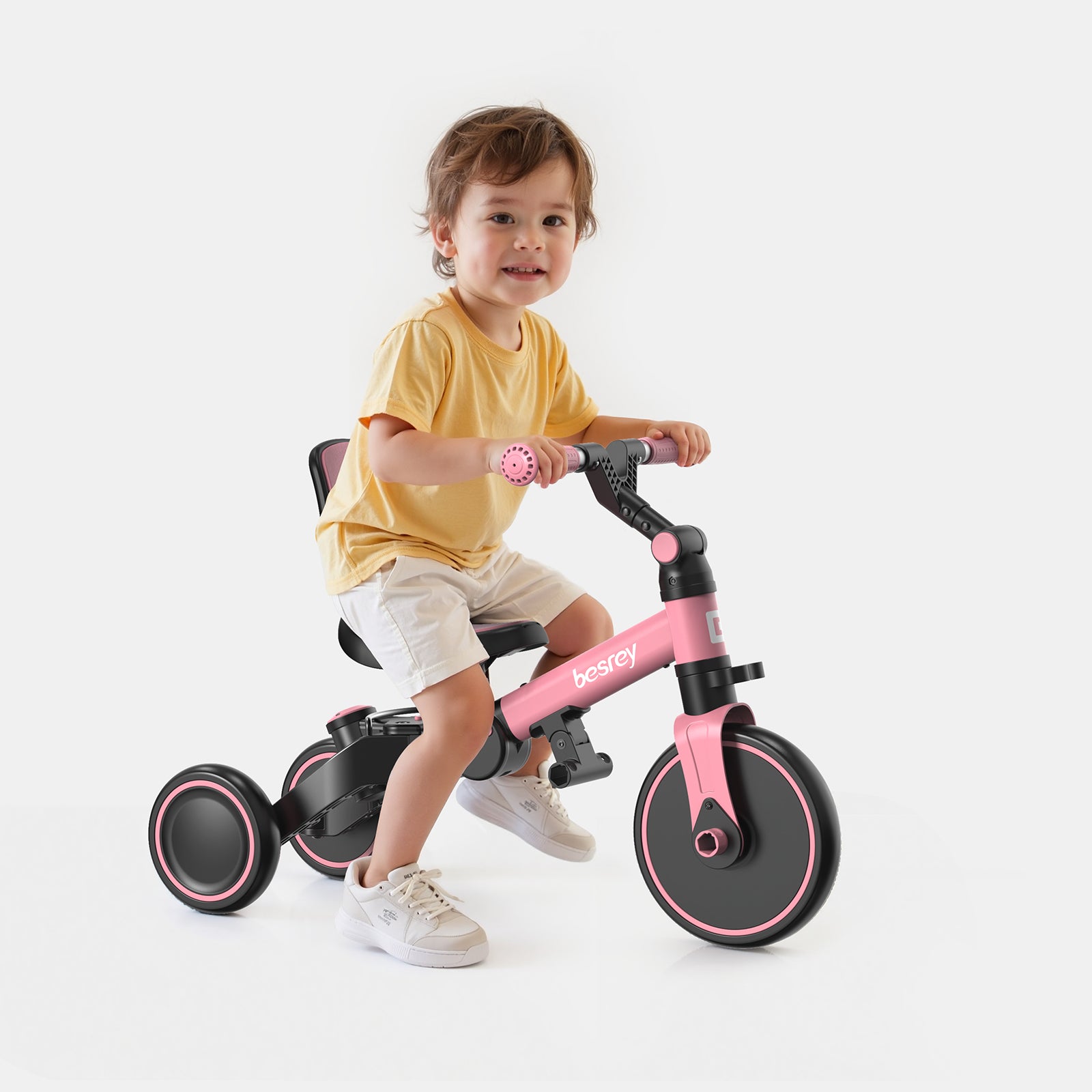 besrey Toddler Tricycle  with Push Handle, Backrest and Safety Belt