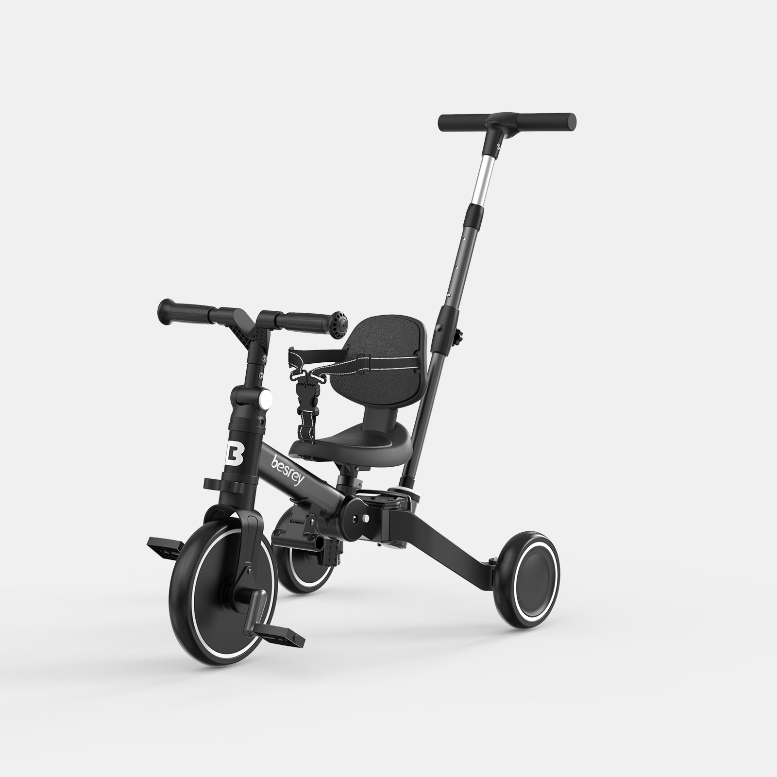 besrey Toddler Tricycle  with Push Handle, Backrest and Safety Belt