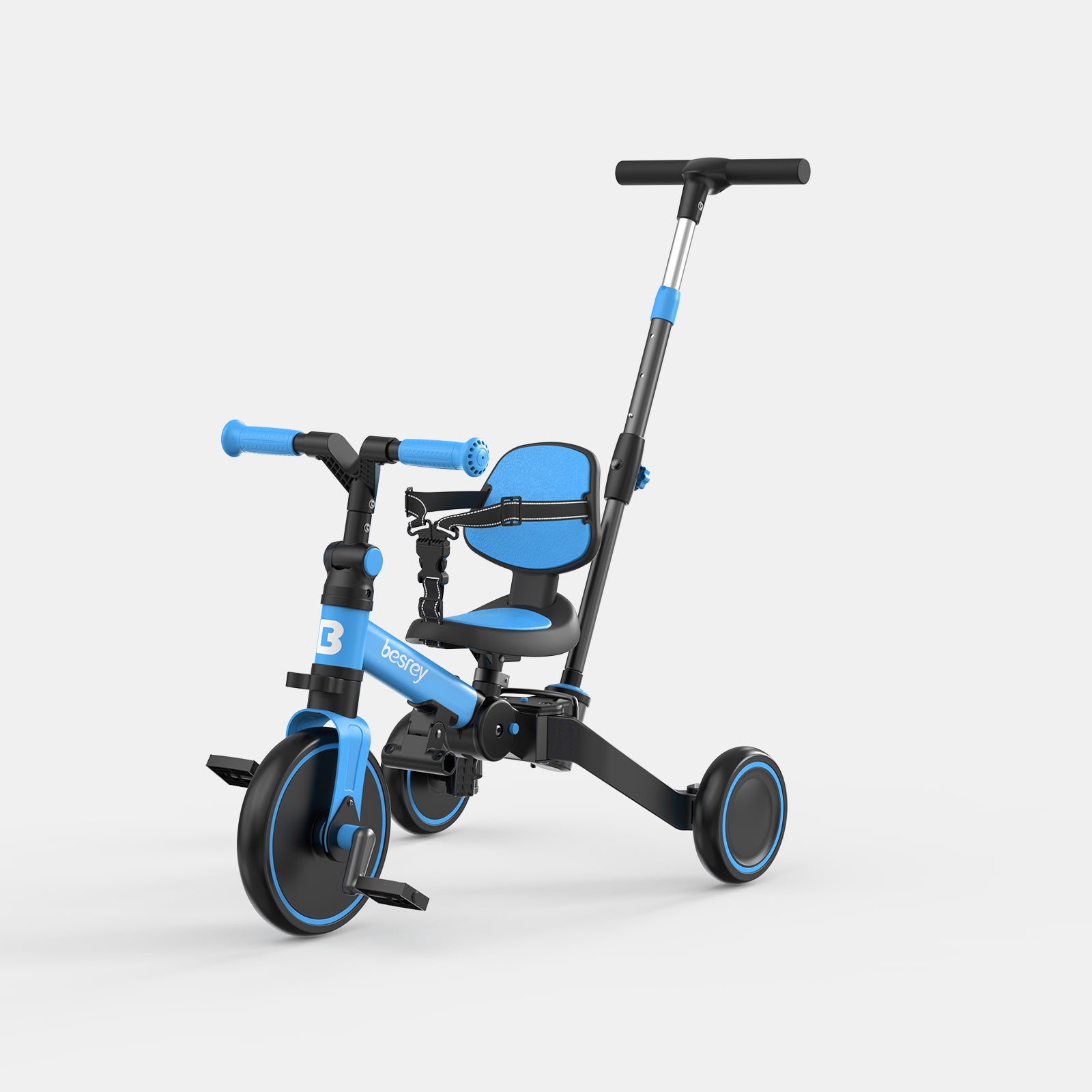 besrey Toddler Tricycle  with Push Handle, Backrest and Safety Belt