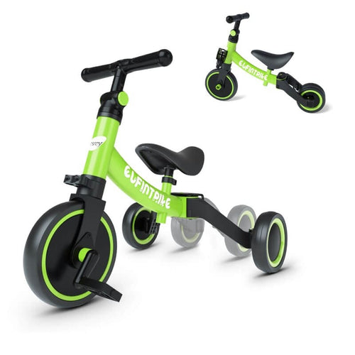 5-in-1 kids tricycle green