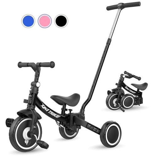 7-in-1 toddler tricycle for baby and kids black