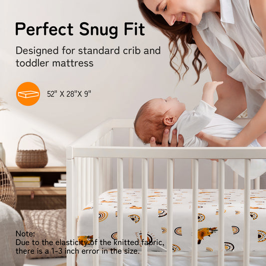Folha de cama para bebê e infantil | 2 designs temáticos, 4 tamanhos disponíveis